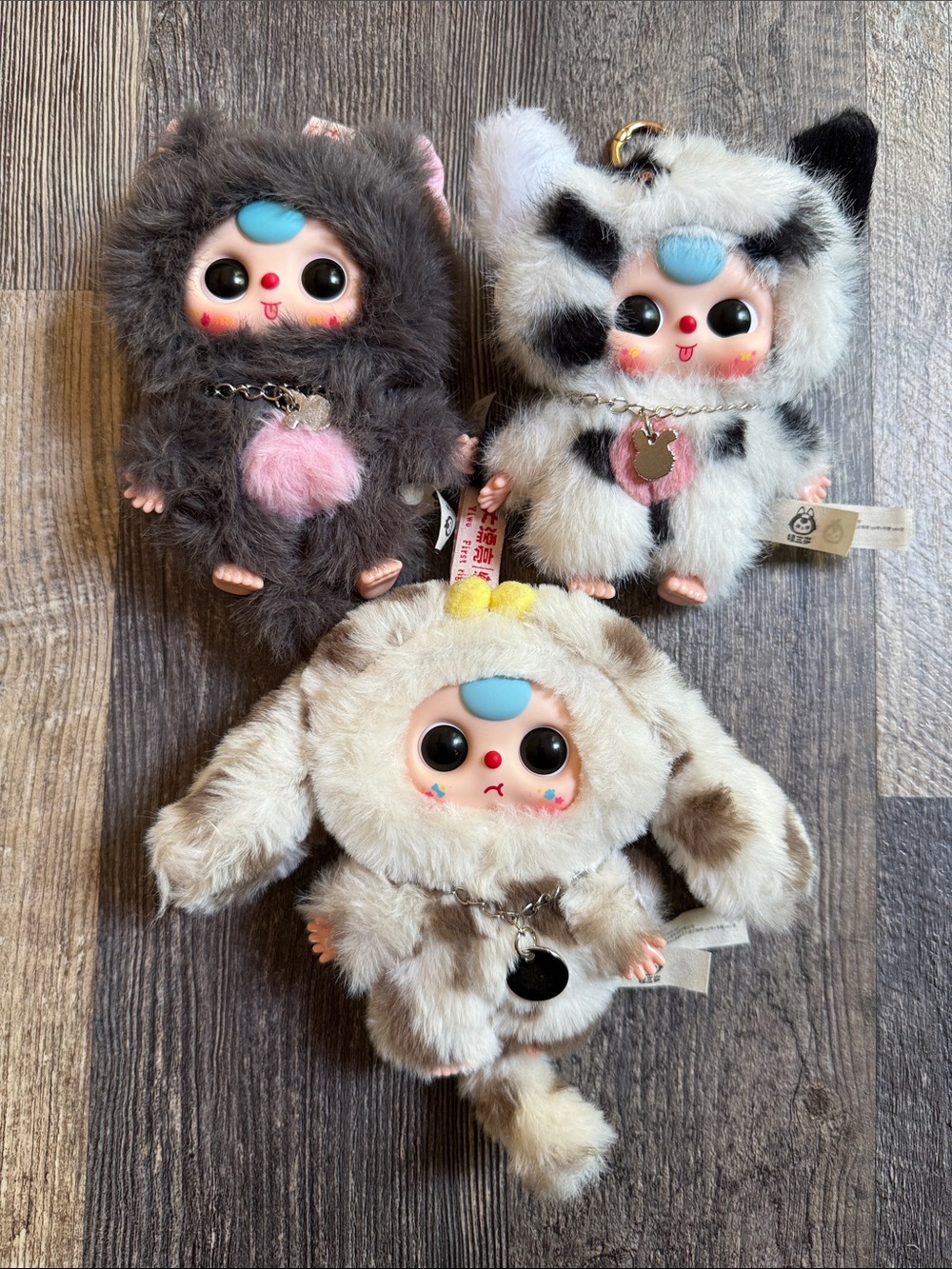 Baby Three Lot Cats and Dogs Sesame Paste Puppy Oreo Gray Kitty Cat Pendant